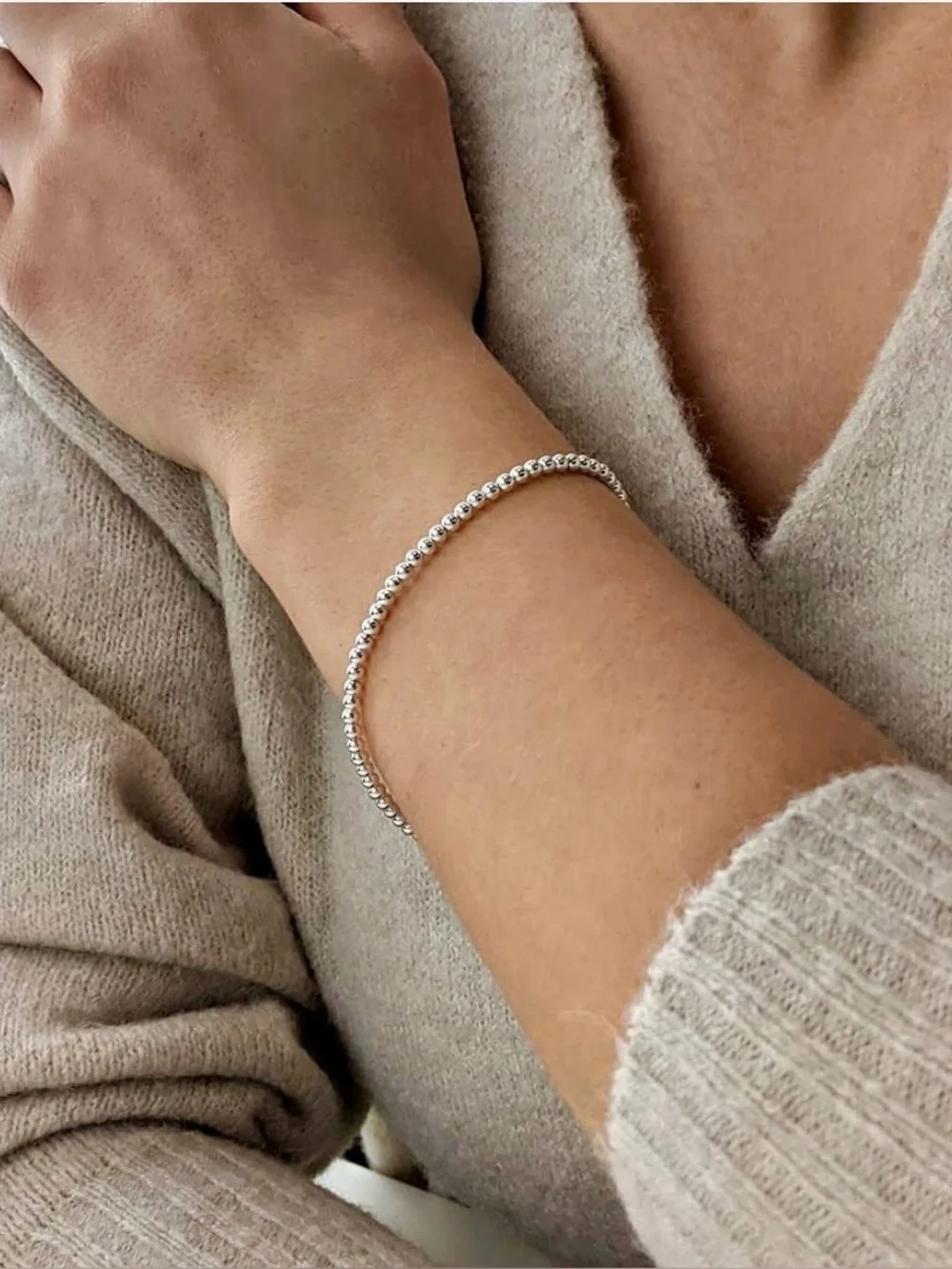 Genuine High Shine 925 Sterling |3MM Bead Ball Chain Bracelet |7, 7.5 & 8” Avail
